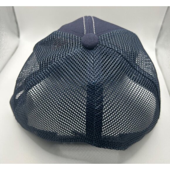 USA Flag Embroidered Trucker Hat Mesh Back Adjustable Snapback Navy Blue Cotton - Picture 6 of 7